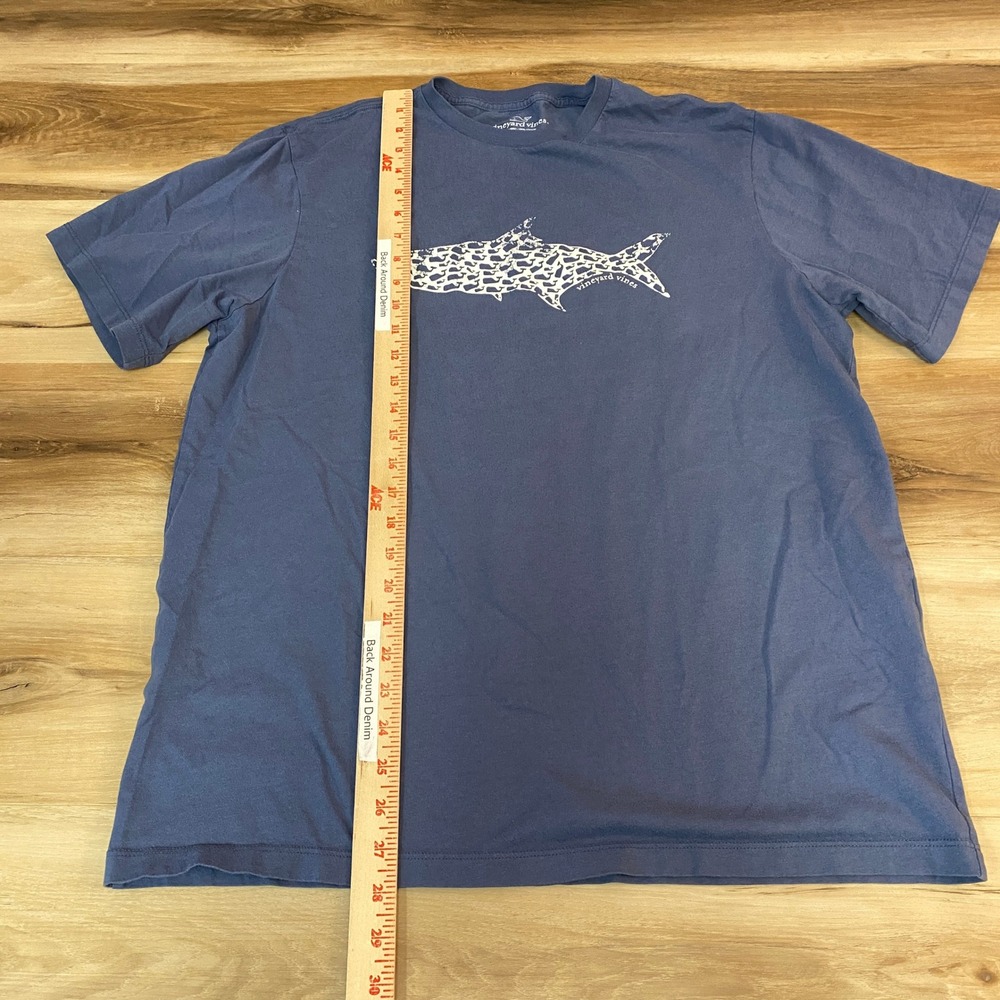 Vineyard Vines T Shirt Mens Medium Shark Graphic Blue Cotton Size M - Picture 5 of 9